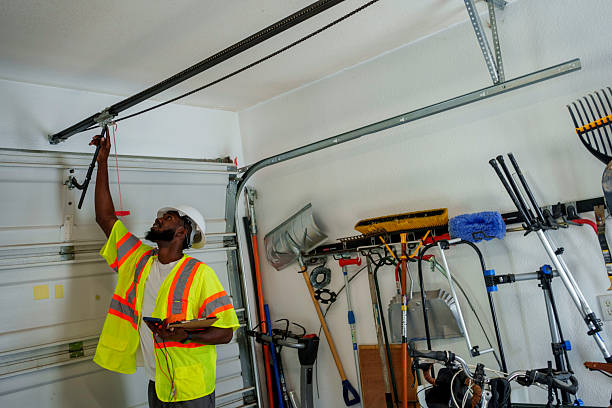 Professional Garage Door Panel Replacement technician working in Kenedy, TX
